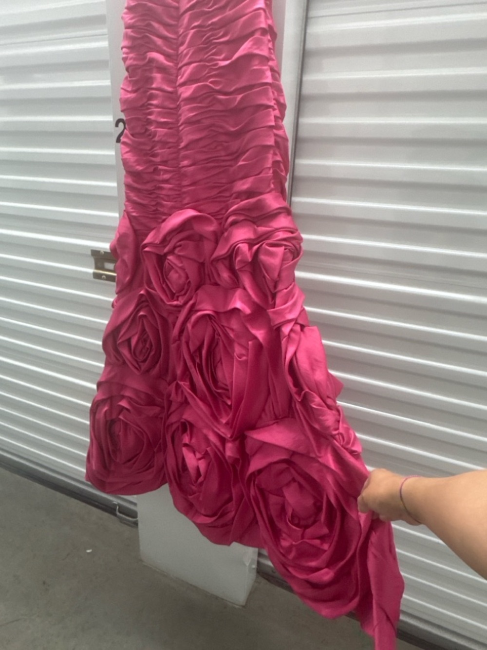 Strapless Fuchsia Rose Mermaid Gown – Size Small - Picture 7 of 7